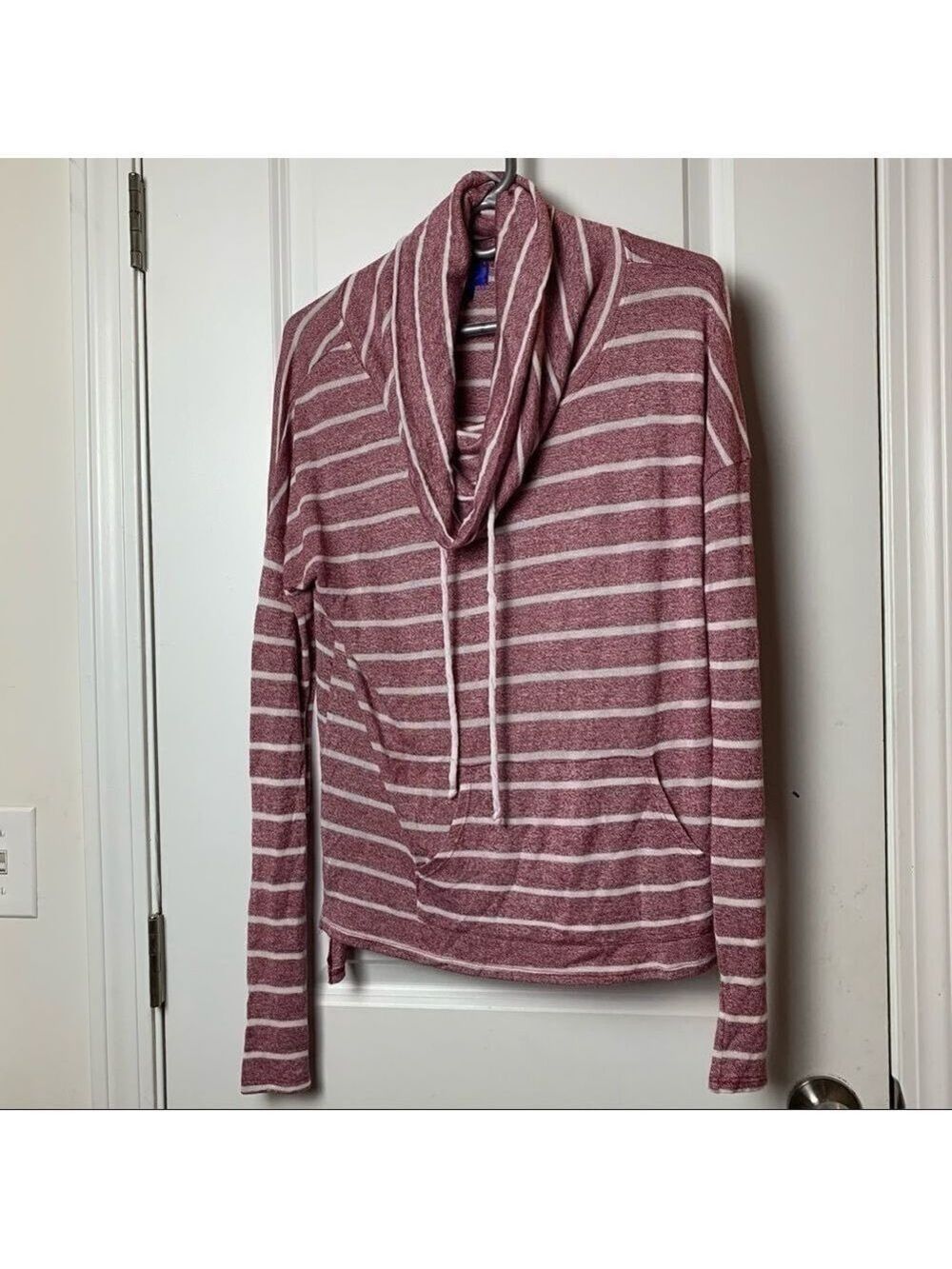 City Streets Scoop Neck Drawstring Striped Sweater - Picture 1 of 5